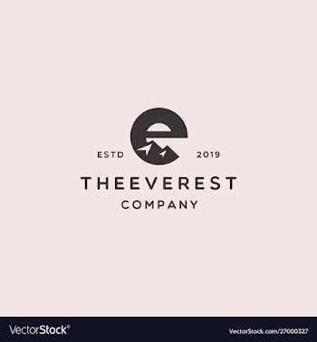 Simple modern letter e mountain logo design vector image