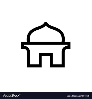 Simple mosque icon line art design vector image