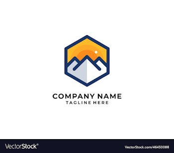 simple mountain business logo design