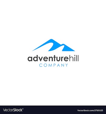 Simple mountain hill logo design vector image