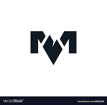 simple mountain logo with letter m icon and