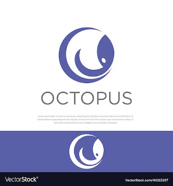 simple octopus design logo design template label
