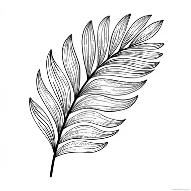 Simple Palm Frond Coloring Page for Kids Simple Palm Frond Coloring Page for Kids