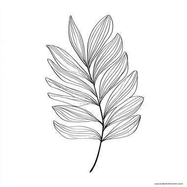 Simple Palm Frond Coloring Page for Kids Simple Palm Frond Coloring Page for Kids