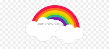 Simple Rainbow And Clouds - Clouds With Rainbow Svg