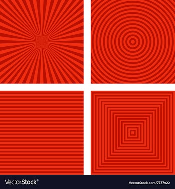Simple red striped pattern background set vector image