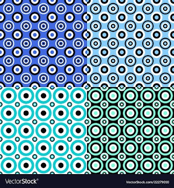 Simple seamless circle pattern background set vector image