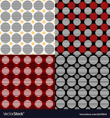 Simple seamless circle pattern background sets vector image