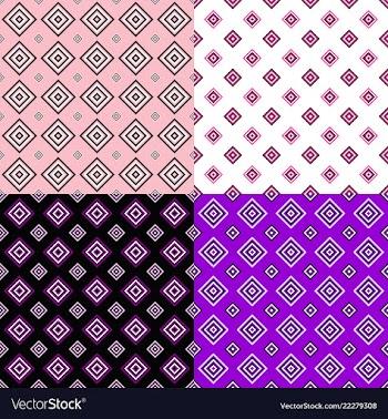 Simple seamless pattern set - square background vector image