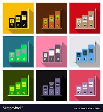 Simple set of folders line icon vector image