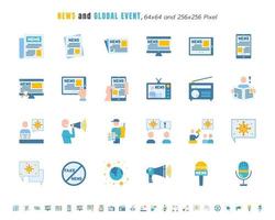 Simple Set of News and Global Event of Coronavirus, Covid-19 Related in Different Platform. Such as Tablet, Phone, Speech Bubble. Flat color Icons Vector. 64x64 and 256x256 Pixel. Free Vector