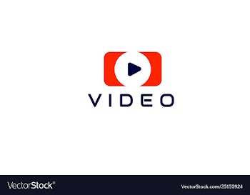 Simple shape video logo template vector image