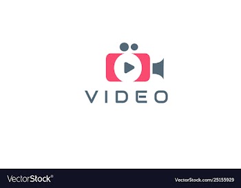 Simple shape video logo template vector image