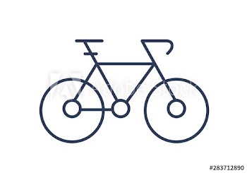 Simple symbol of bicycle or bike isolated on white background