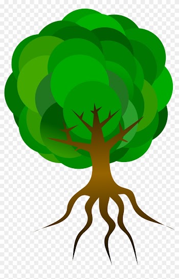 Simple Tree 1 Clipart, Vector Clip Art Online, Royalty - Tree Cartoon With Roots