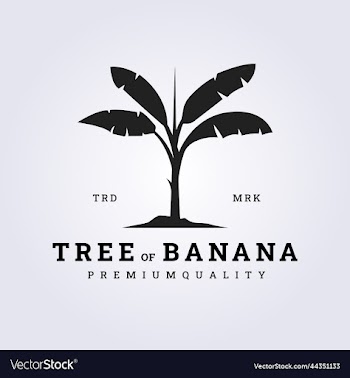 simple tree of banana logo symbol