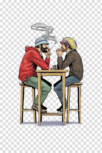 Simple uncle smoking illustrator transparent background PNG clipart