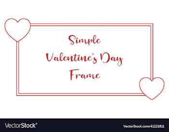 simple valentines day frame created on white