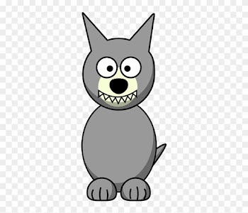 Simple Wolf, Animal, Gray, Simple - Cartoon Wolf Clipart