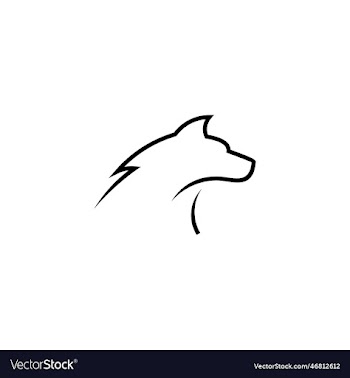 simple wolf head line art