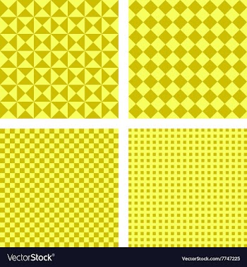 Simple yellow pattern background set vector image
