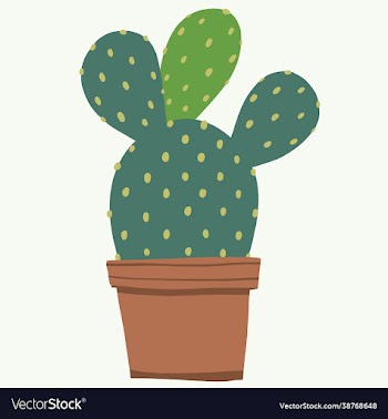 simplicity cactus plant freehand drawing flat