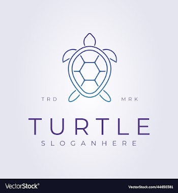 simplicity line of turtle logo icon template