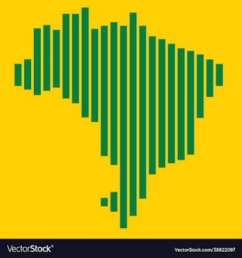 simplicity modern abstract geometry brazil map