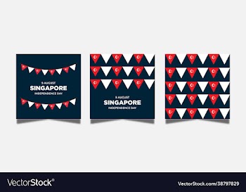 singapore country flag graphic set