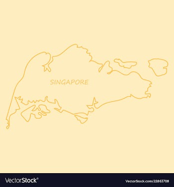 Singapore map with shadow effect vector image