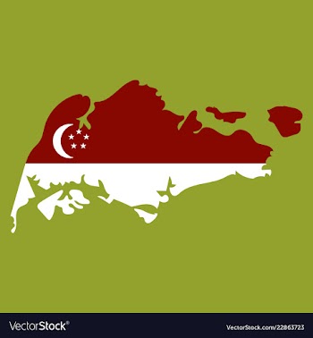 Singapore map with shadow effect vector image