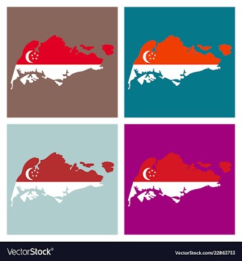 Singapore map with shadow effect vector image