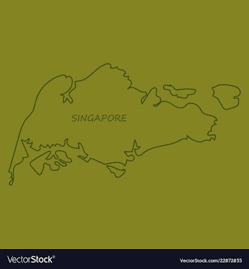 Singapore map with shadow effect vector image