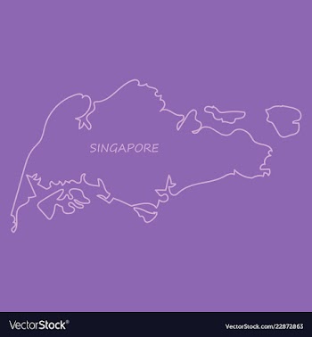 Singapore map with shadow effect vector image
