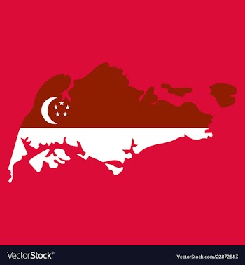 Singapore map with shadow effect vector image