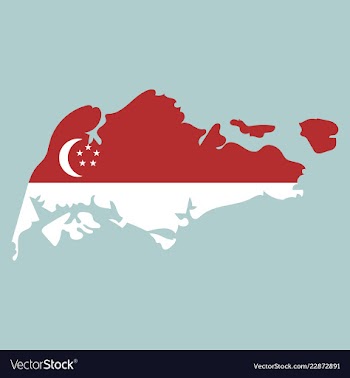Singapore map with shadow effect vector image