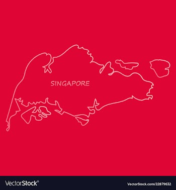 Singapore map with shadow effect vector image