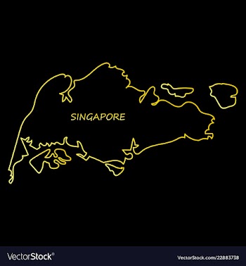 Singapore map with shadow effect vector image