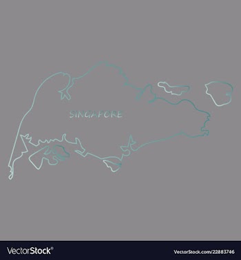 Singapore map with shadow effect vector image
