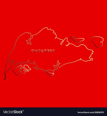 Singapore map with shadow effect vector image