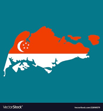 Singapore map with shadow effect vector image