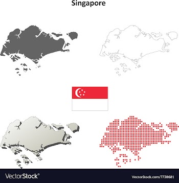 Singapore outline map set vector image