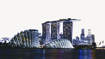 Singapore skyline border collage element | Free PSD - rawpixel