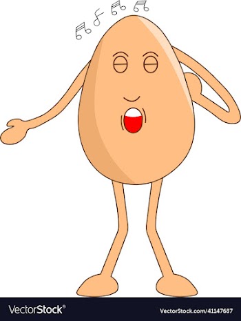 singer egg cartoon singing a song