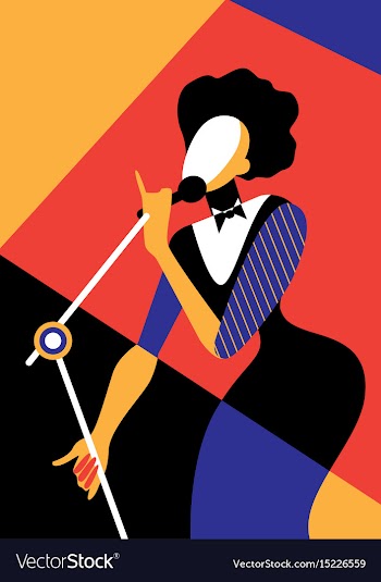 Singing woman vector image