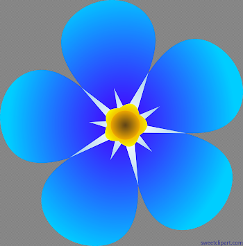 Single Forget Me Not Flower Clip Art - Sweet Clip Art