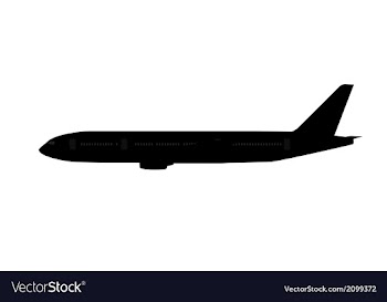 Single large aircraft silhouette 2 vector image