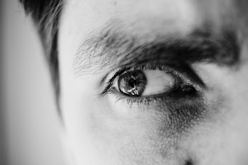 Single male eye in black and white 4