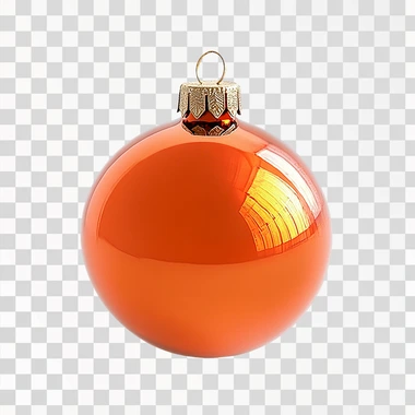 Single orange Christmas bauble on a clean white background t