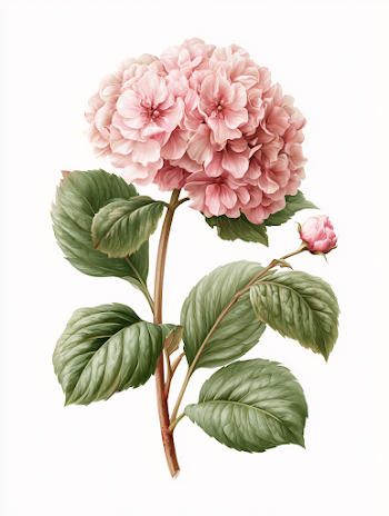 Single Pink Blooming Hydrangea
